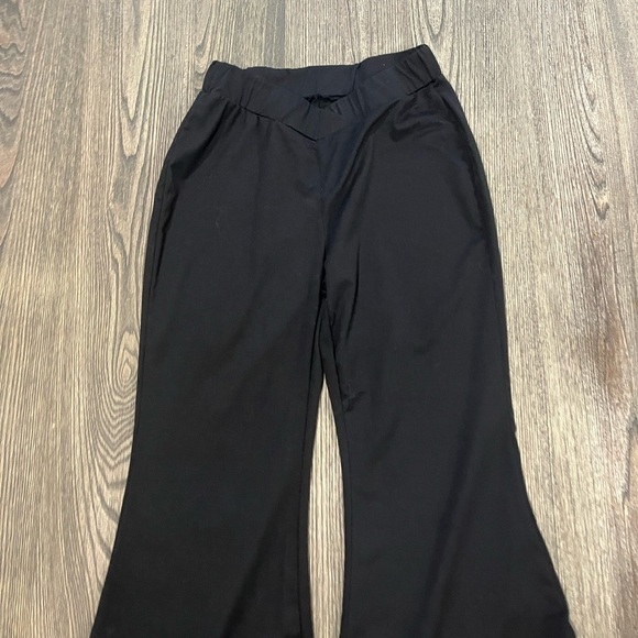 Womens Bell Bottom Bootcut Yoga Pants Soft Elastic High Waisted Black Size L - Picture 3 of 7